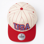 Red USA Vintage Pinstripe Snapback