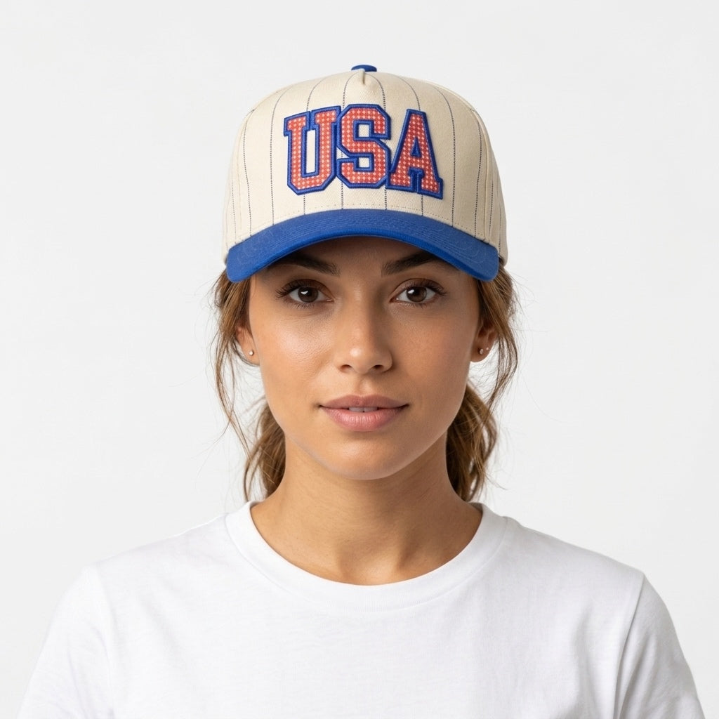 Blue USA Vintage Pinstripe Snapback