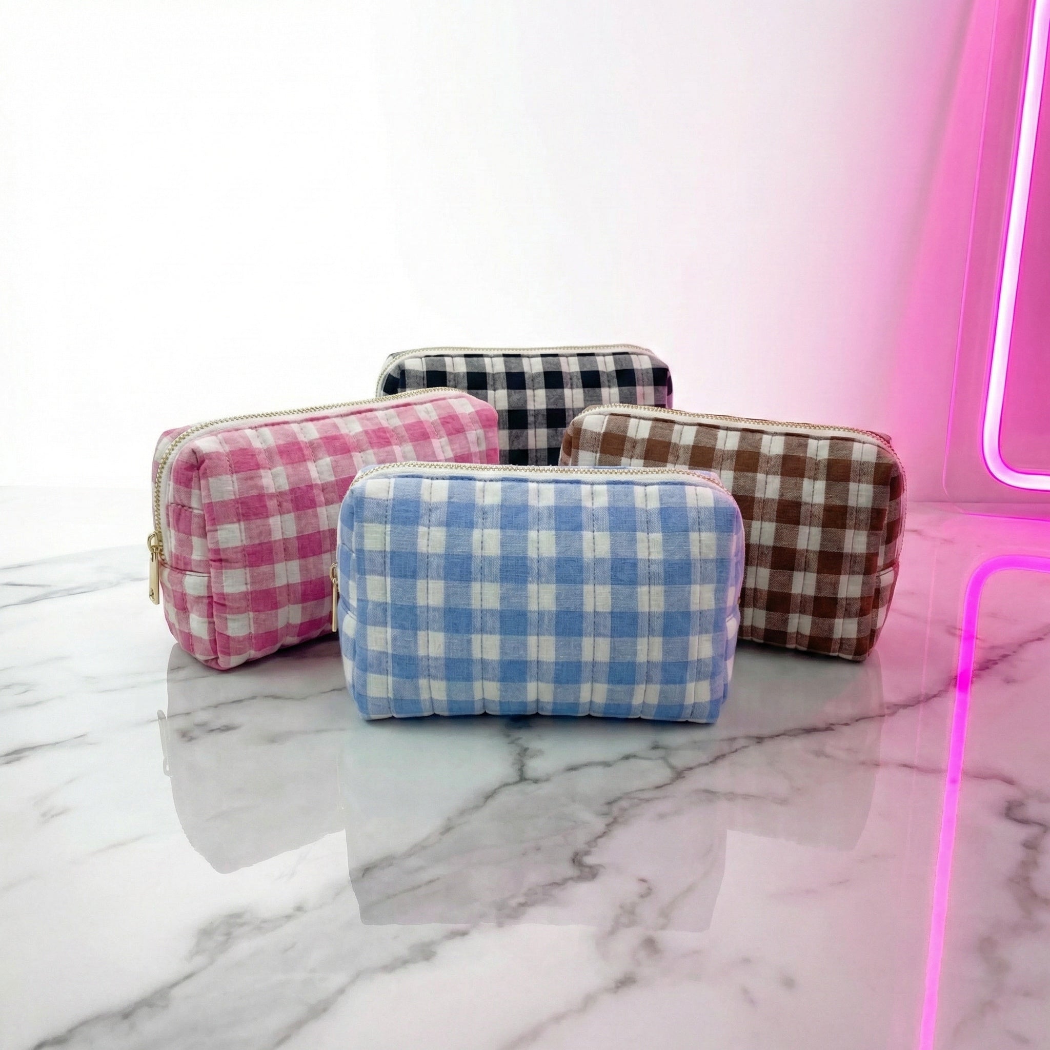 Color Parade Gingham Cosmetic Case