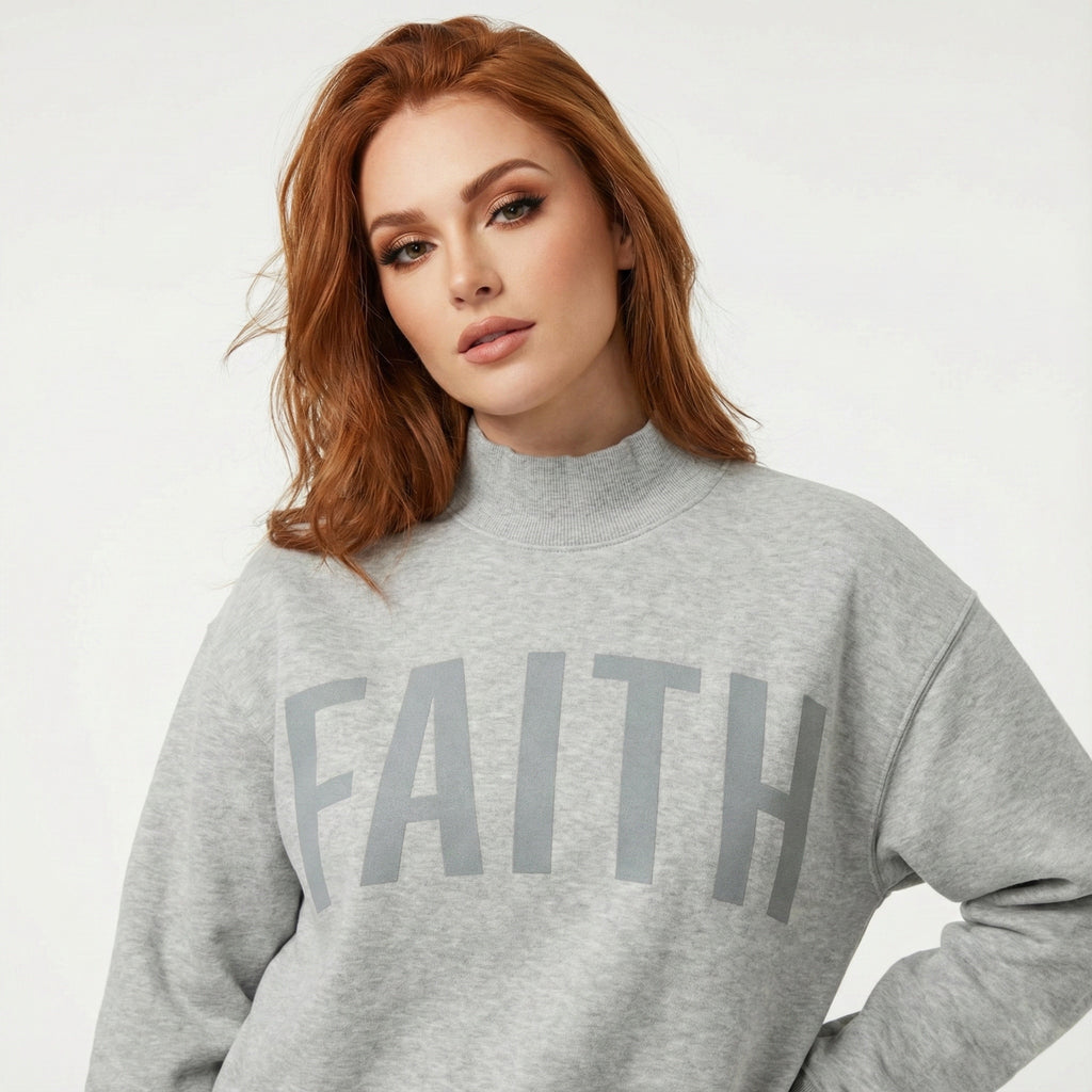Faith Mock Neck Sweatshirt