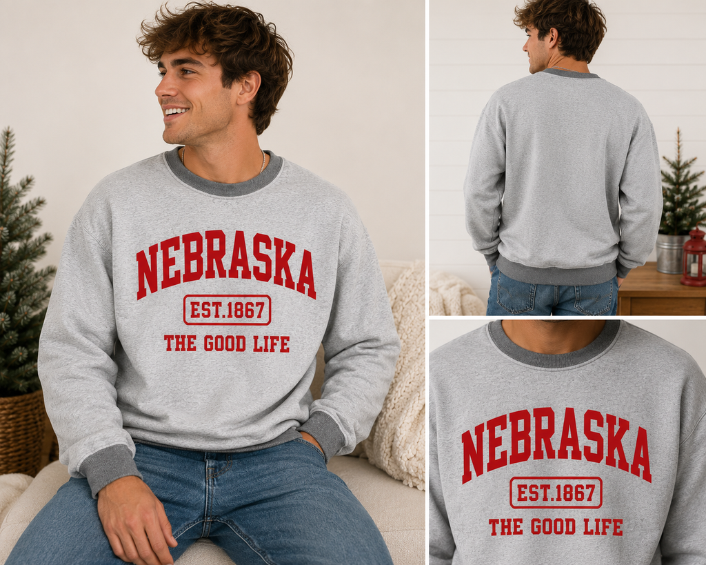 Nebraska "The Good Life" Crewneck Sweatshirt