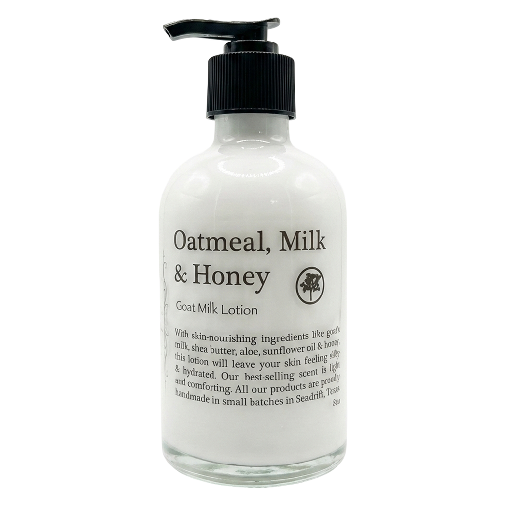 8 oz Goat Milk Lotion - Oatmeal Milk, & Honey