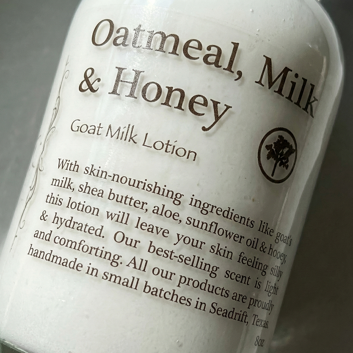 8 oz Goat Milk Lotion - Oatmeal Milk, & Honey
